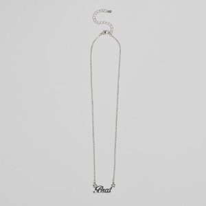 Brat Script Dainty Chain Necklace