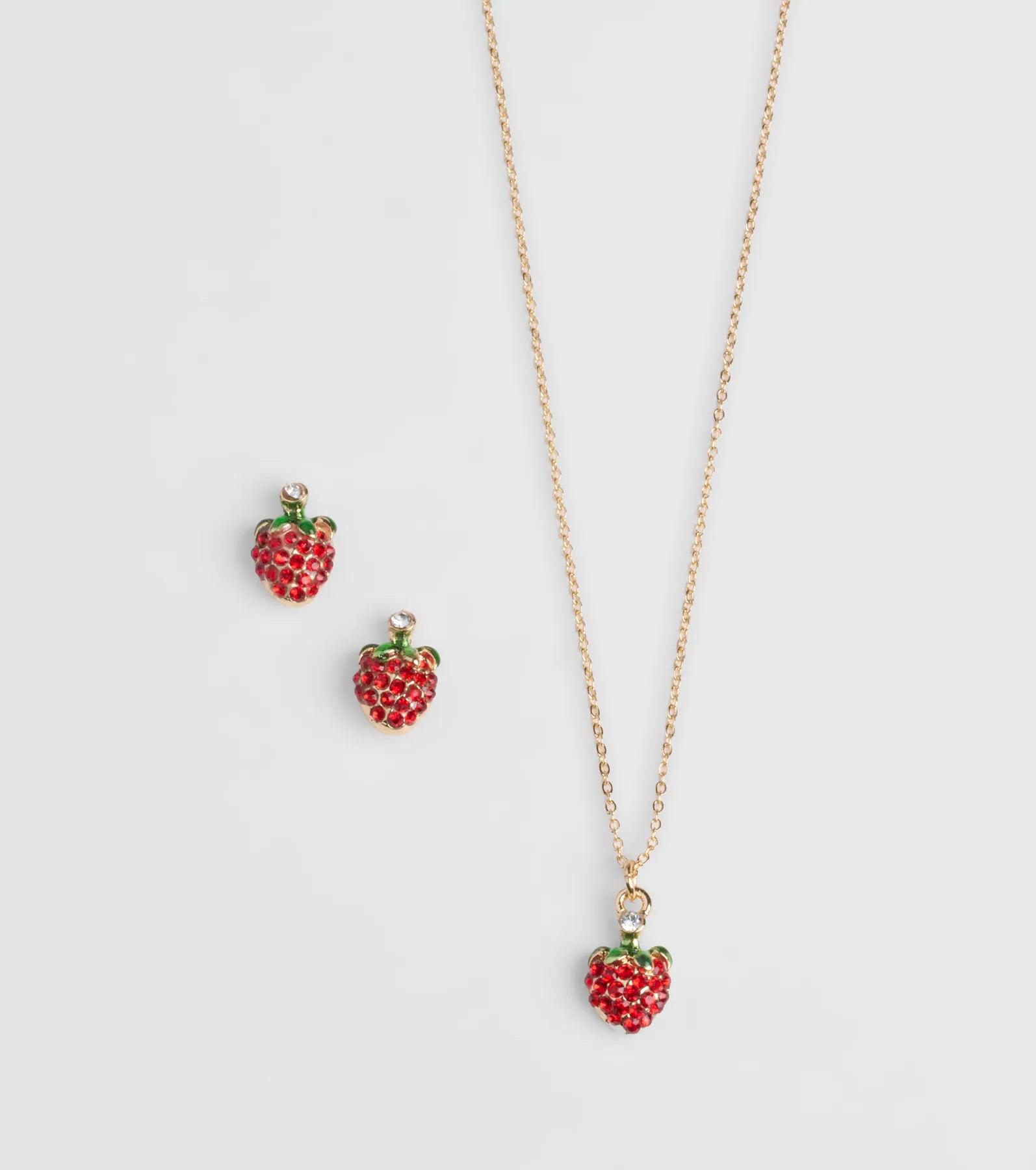 In Season Strawberry Earrings And Necklace Set - Image 2
