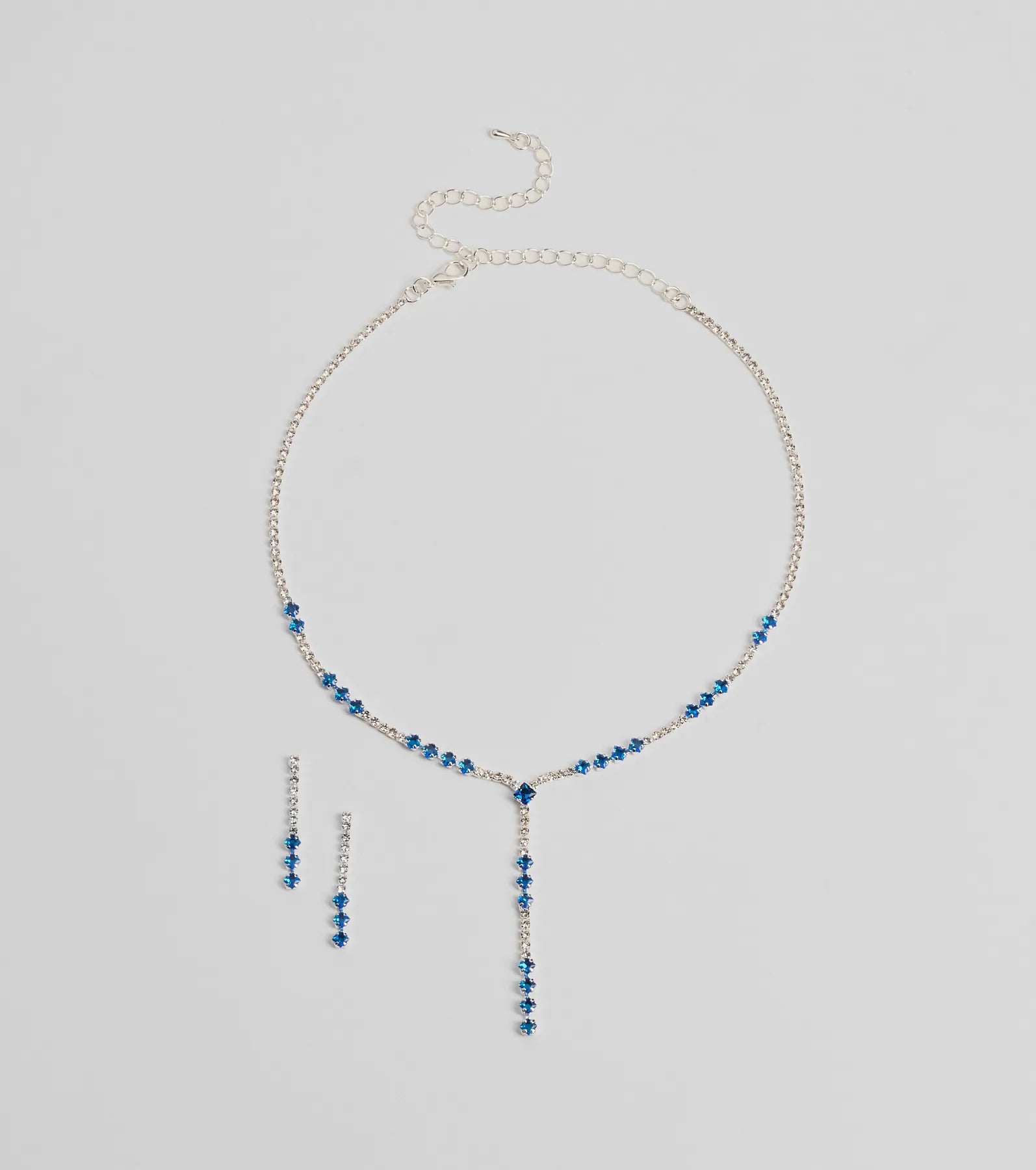 Luxe Glimmer Rhinestone Necklace And Earrings Set