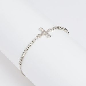 Chic Cubic Zirconia Cross Beaded Bracelet