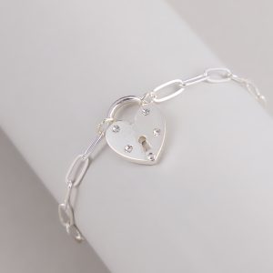 Locked In Love Heart Charm Bracelet