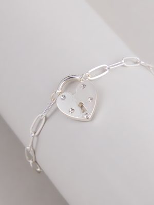 Locked In Love Heart Charm Bracelet