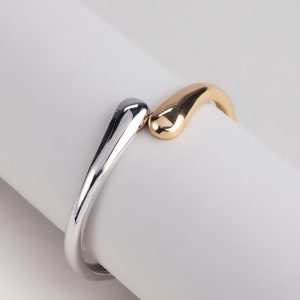 Double Take Two Toned Cuff Bracelet