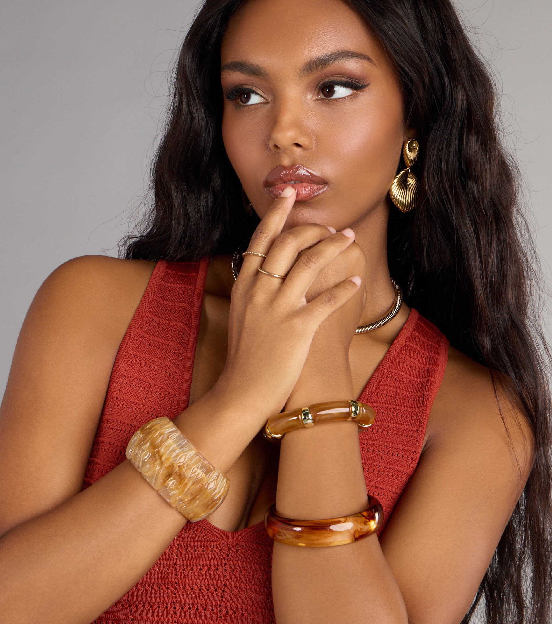 Edgy Stretch Resin Bracelet - Image 2