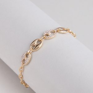 Shimmer Link Rhinestone Chain Bracelet