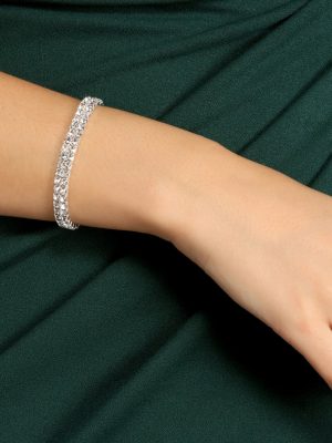 Multi-Row Rhinestone Stretch Bracelet