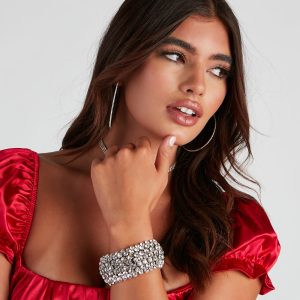 Major Luxe Rhinestone Stretch Bracelet