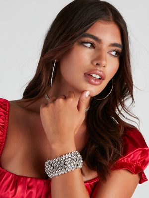 Major Luxe Rhinestone Stretch Bracelet