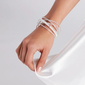 Feelin' Luxe Rhinestone Criss-Cross Cuff Bracelet