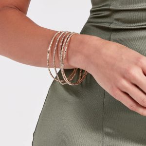 Glam Spark Rhinestone Bangle Bracelet Set