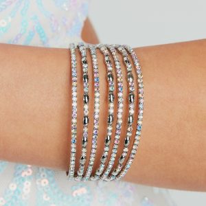 So Radiant Iridescent Rhinestone Beaded Bracelet