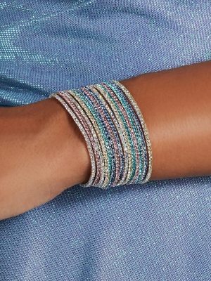 Colorful Charm Rhinestone Stretch Bracelet Set