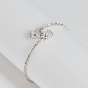 Radiating Glam Rhinestone Memory Wire Bracelet