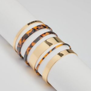 Boldy Layered Metal And Tortoiseshell Bangle Multipack