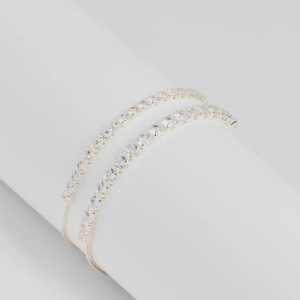 Sleek Sophistication Rhinestone Tennis Bracelet Two-Pack