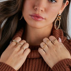 Luminous Shine Statement Eight-Pack Ring Set