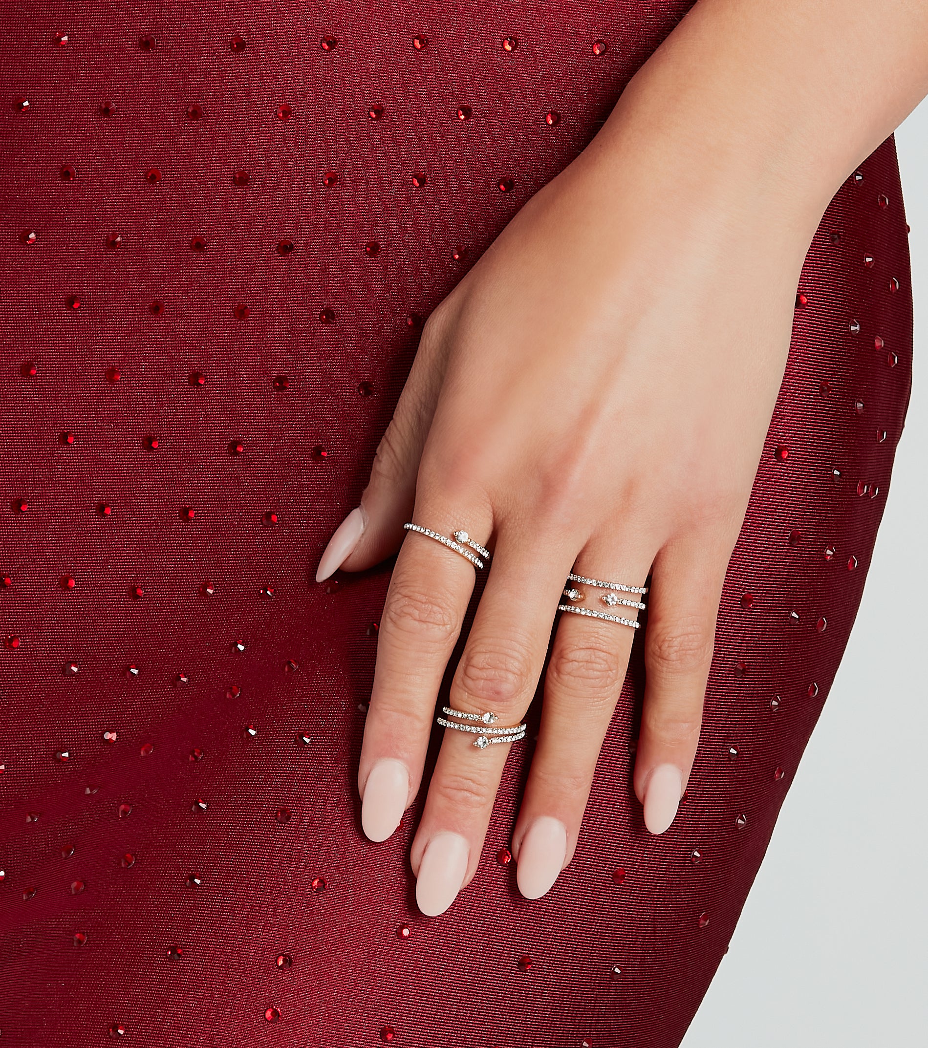 Simple Chic Sparkle Three-Pack Ring Set - Image 2