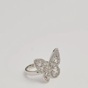 Sweet Charm Cubic Zirconia Butterfly Statement Ring