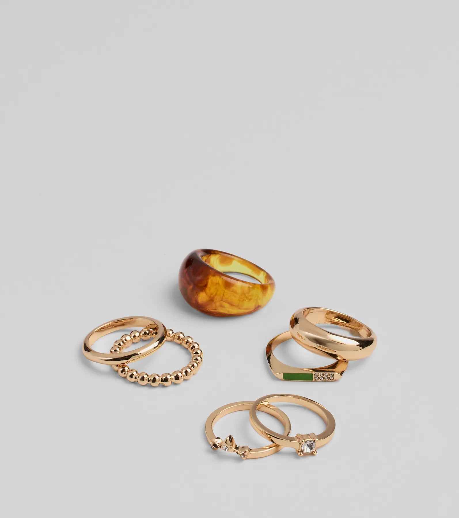 Ultimate Statement Multi Seven Pack Ring Set