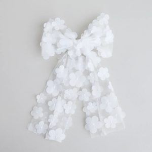 Cutest Charm Flower Tulle Bow Hair Clip