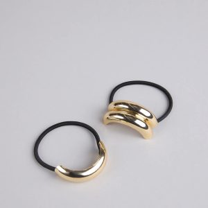 Polished Metal Hair Ties Two Pack