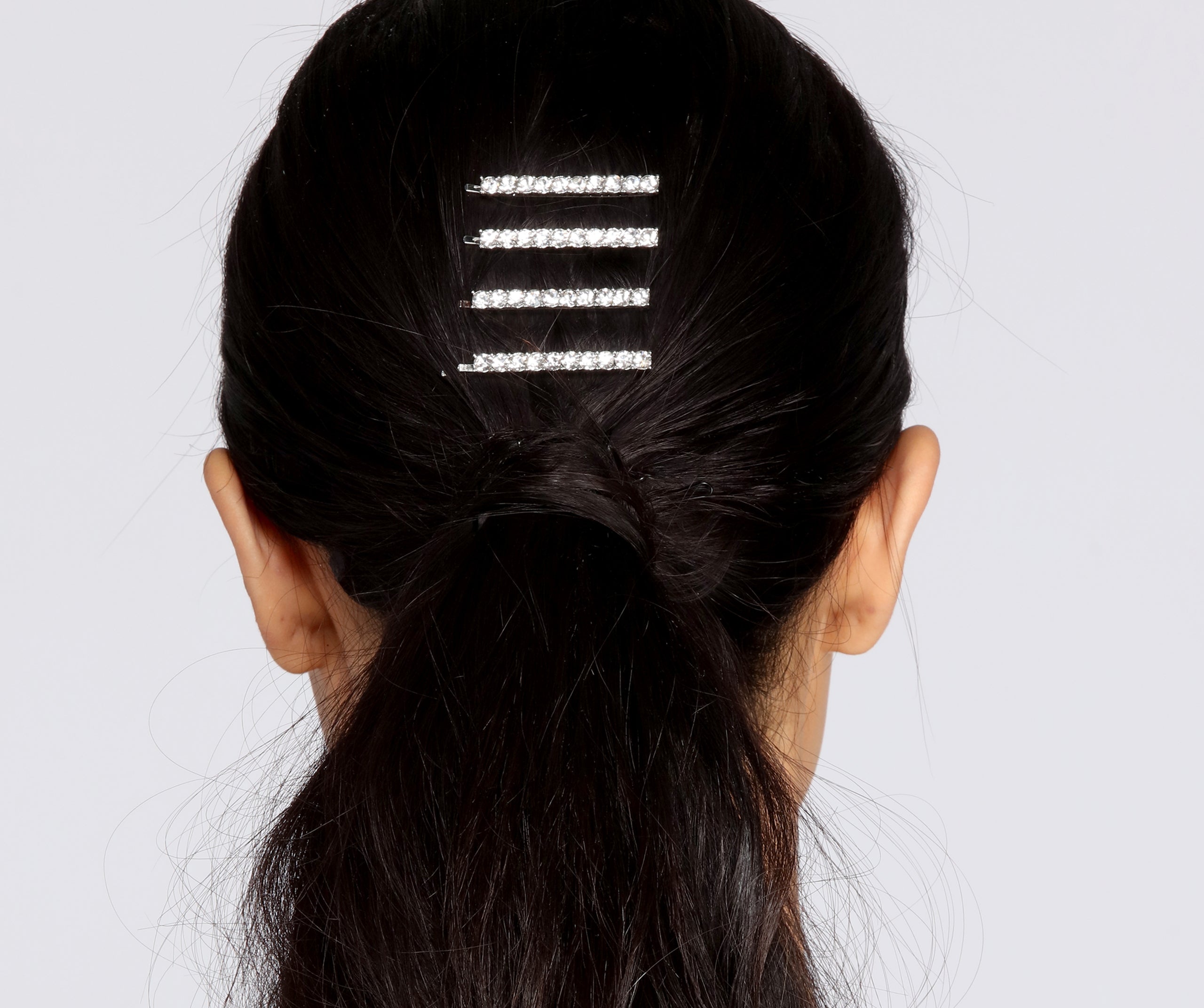 Chunky Rhinestone Hair Pin Set