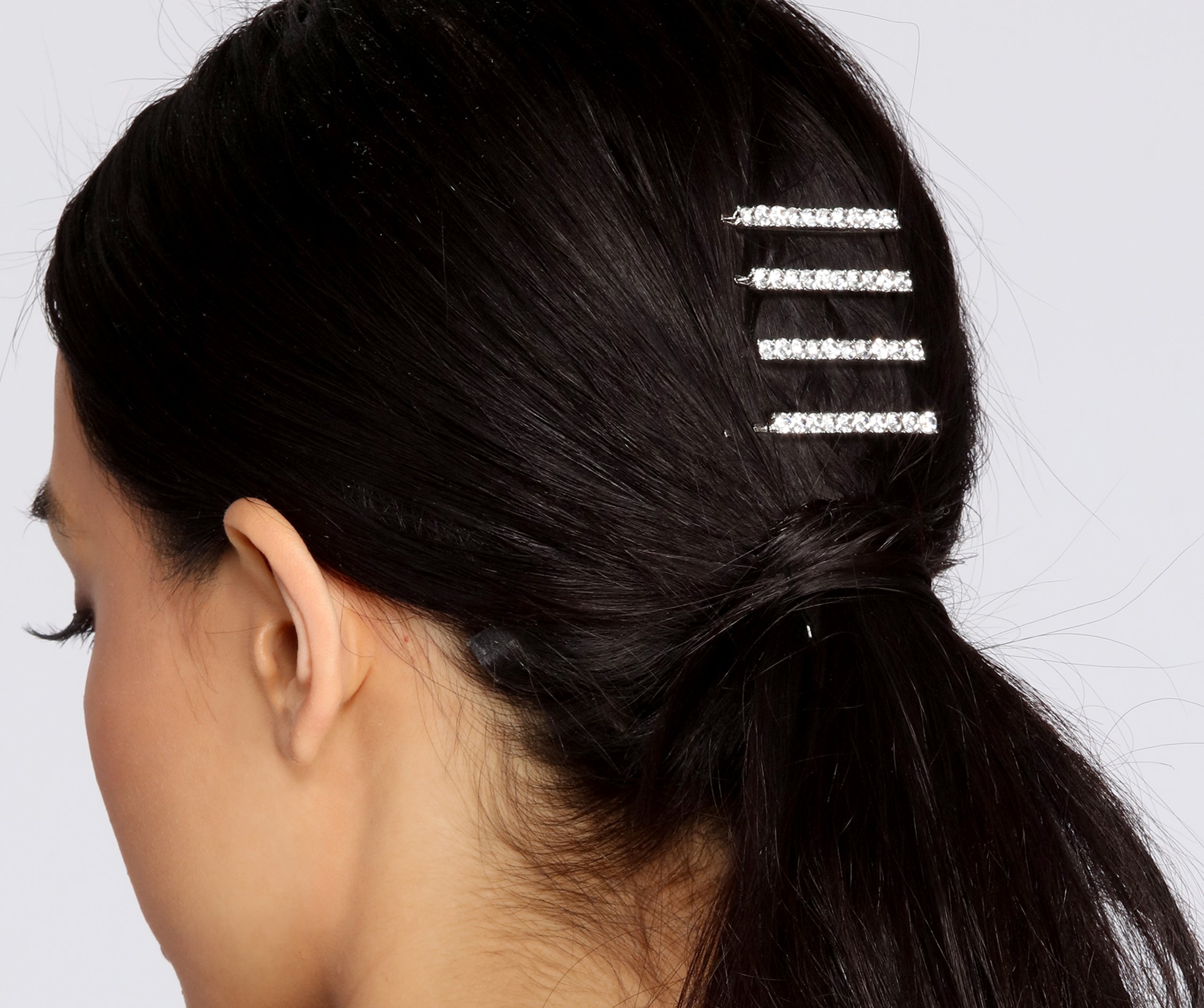 Chunky Rhinestone Hair Pin Set - Image 2