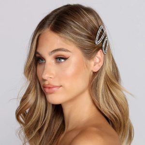 Glam And Glitz Rhinestone Hair Barrettes