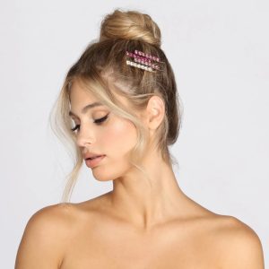 Five Pack Ombre Stone Bobby Pins