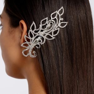 Rhinestone Leaf Hair Pin