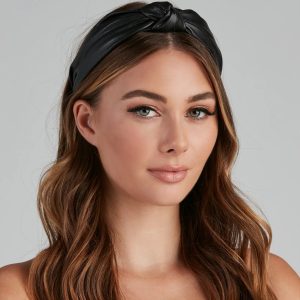 Faux Leather Knotted Headband