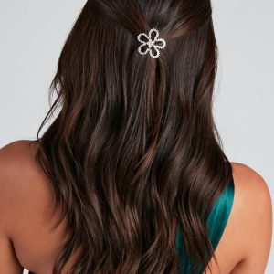 Dainty Rhinestone Flower Hair Pin