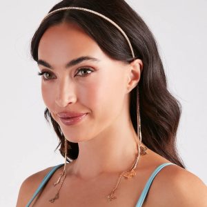 Ethereal Glamour Butterfly Fringe Rhinestone Headband