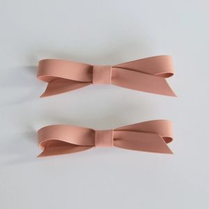 Charmed Finish Faux Leather Bow Hair Clip Set