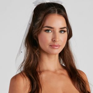 Charming Touch Faux Pearl Tulle Bow Hair Clip