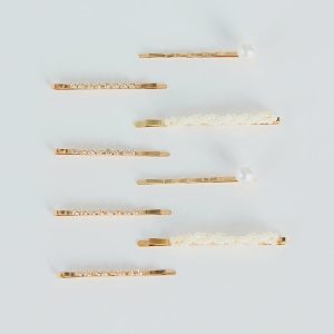 Dainty Luxe Pearl And Rhinestone Hair Pin Set