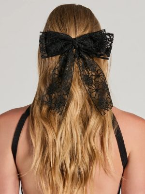 Darling Chic Floral Tulle Hair Bow Clip