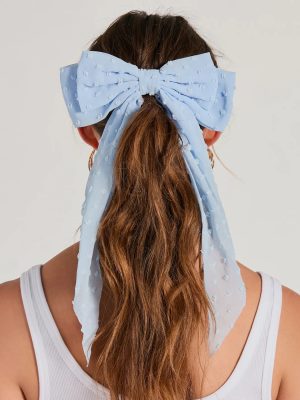 So Charming Polka Dot Chiffon Hair Bow Barrette