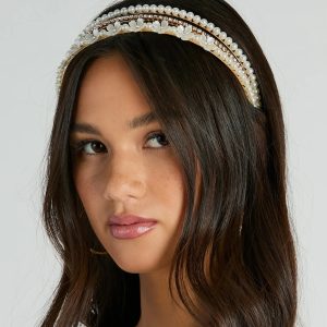 Meant To Be Pearl And Rhinestone Headband Set