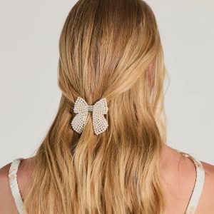 Charming Hour Faux Pearl Bow Hair Clip