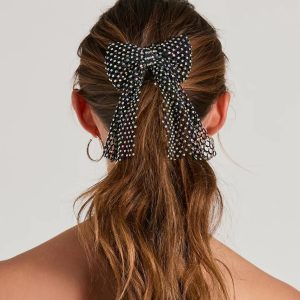 Glam Pop Iridescent Rhinestone Hair Bow Barrette