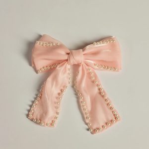 Feeling So Charmed Faux Pearl Chiffon Hair Bow