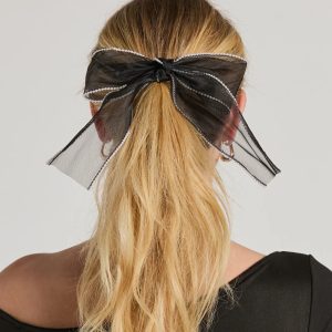 Sweet Glamour Pearl Trim Hair Bow Barrette