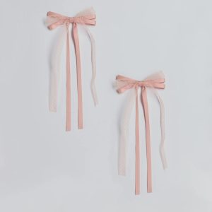 Blushing Beauty Two Pack Lace Ribbon Bows