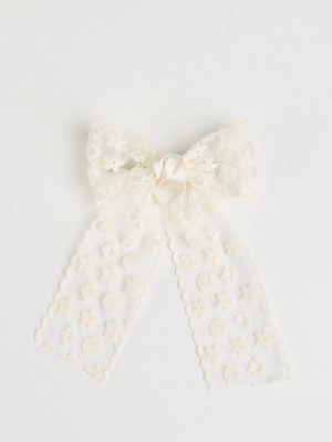 Poised Attitude Lace Hair Bow Clip