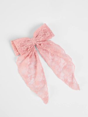 So Cutesy Long Lace Hair Bow