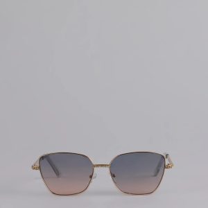 Too Glam To Shade Square Rhinestone Trim Sunglasses