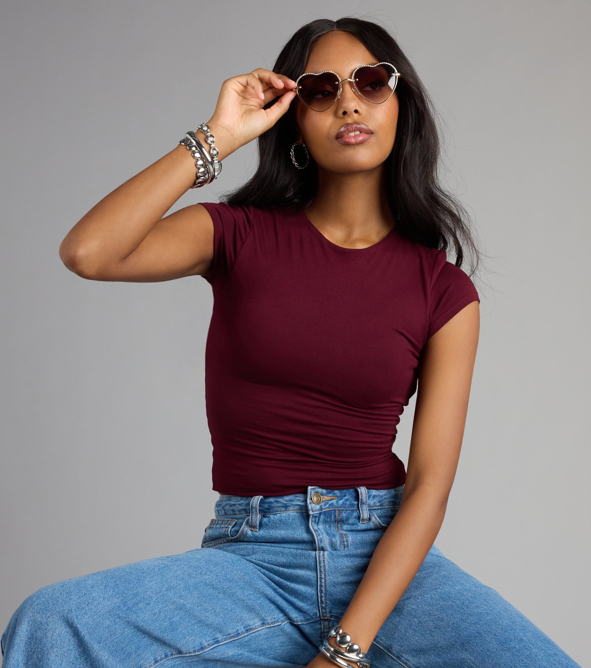 Heartbreaker Status Rhinestone Sunglasses - Image 3