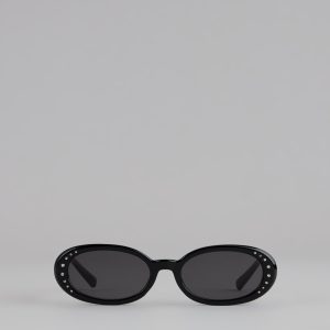 No Paparazzi Please Oval Rhinestone Sunglasses