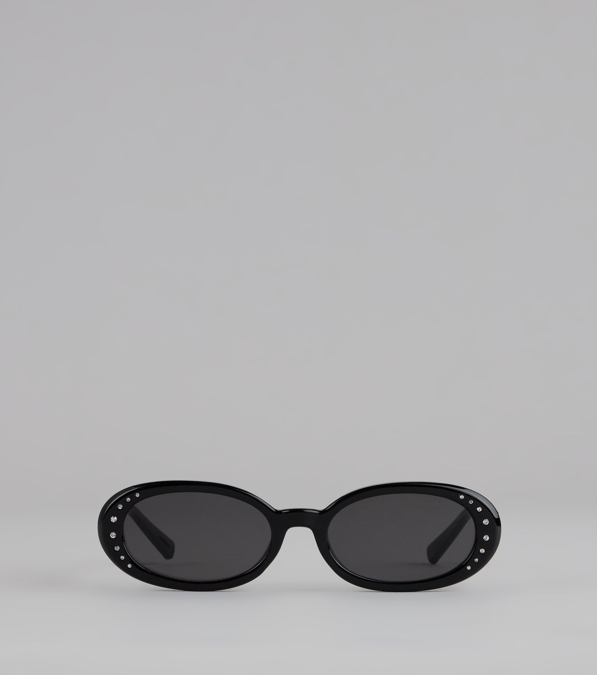 No Paparazzi Please Oval Rhinestone Sunglasses